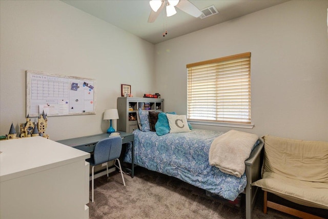 10312 Bankhead Dr, Austin, TX 78747 - bedroom featuring carpet flooring, an office area, and a ceiling fan
