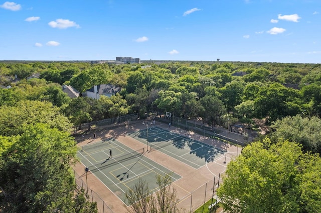 drone / aerial view with a forest view