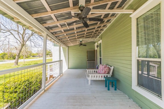 1132 W Clark St, Bartlett, TX 76511 - wooden deck featuring ceiling fan