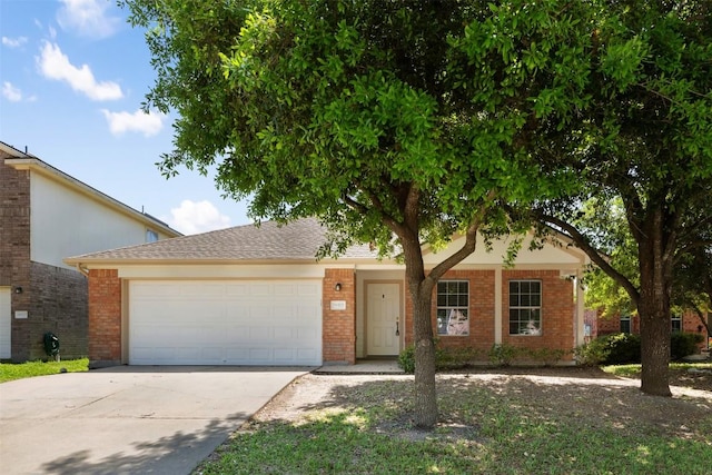 18513 Silent Water Way, Pflugerville, TX 78660 - view of front facade featuring a garage, concrete driveway, and brick siding