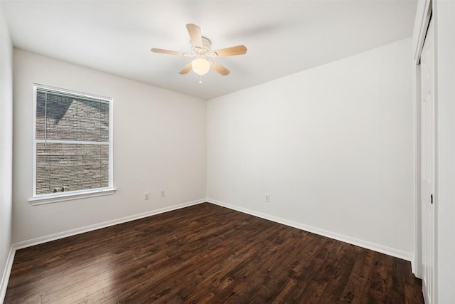 18513 Silent Water Way, Pflugerville, TX 78660 - unfurnished room featuring dark wood-style flooring and a ceiling fan