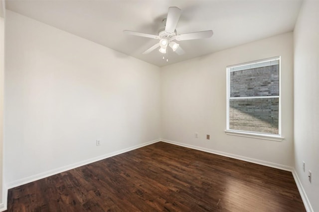 18513 Silent Water Way, Pflugerville, TX 78660 - unfurnished room featuring dark wood-type flooring and a ceiling fan