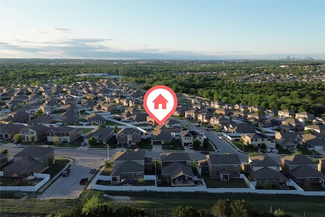 bird's eye view featuring a residential view