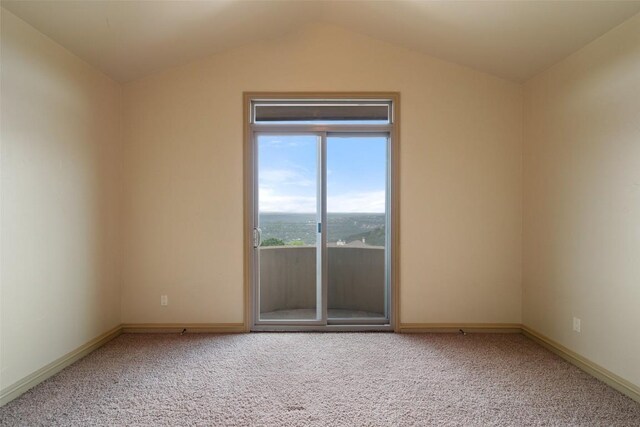 11913 Preserve Vista Ter, Austin, TX 78738 - carpeted spare room featuring baseboards and vaulted ceiling