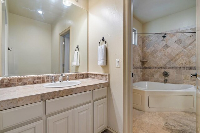 11913 Preserve Vista Ter, Austin, TX 78738 - full bathroom featuring washtub / shower combination and vanity
