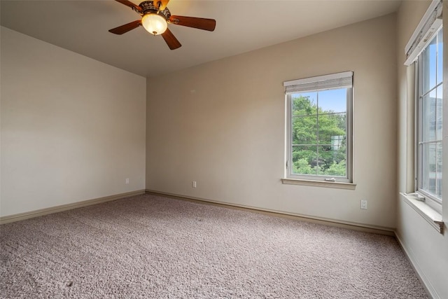 11913 Preserve Vista Ter, Austin, TX 78738 - carpeted spare room with healthy amount of natural light, a ceiling fan, and baseboards