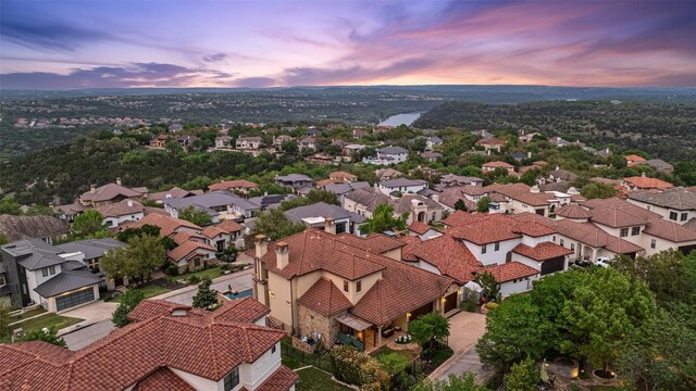 11913 Preserve Vista Ter, Austin, TX 78738 - aerial view at dusk of a residential view
