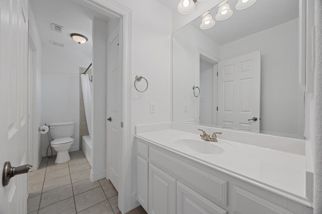 1409 Vibar Cv, Round Rock, TX 78681 - full bathroom with vanity, tile patterned flooring, and shower / tub combo with curtain