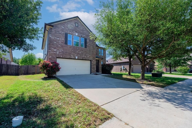 1114 Sussex Pl, Round Rock, TX 78665 - traditional-style home featuring an attached garage, brick siding, and concrete driveway