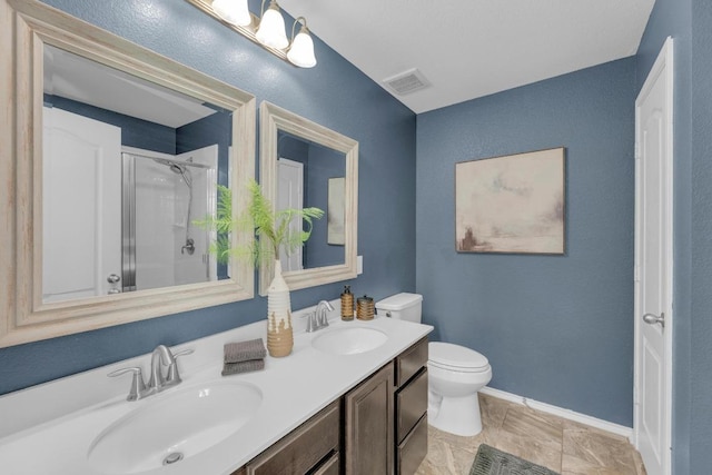 1114 Sussex Pl, Round Rock, TX 78665 - bathroom featuring a shower with shower door and double vanity