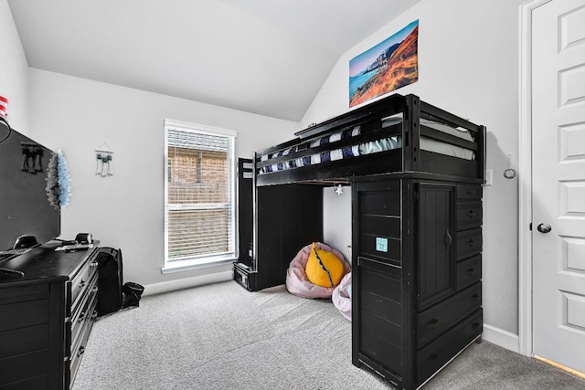 2831 Tanager Trce, Katy, TX 77493 - carpeted bedroom featuring vaulted ceiling and baseboards