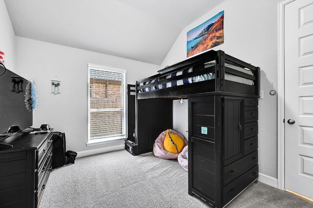2831 Tanager Trce, Katy, TX 77493 - bedroom featuring carpet and vaulted ceiling