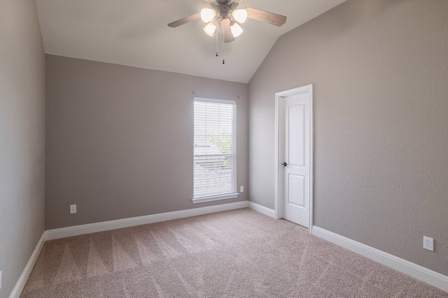 103 Aria Rdg Unit 902, Austin, TX 78738 - spare room with a ceiling fan, light carpet, and lofted ceiling