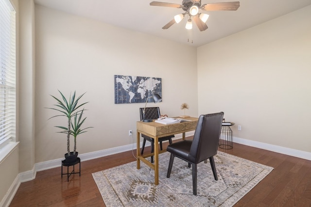 103 Aria Rdg Unit 902, Austin, TX 78738 - office with wood finished floors and ceiling fan