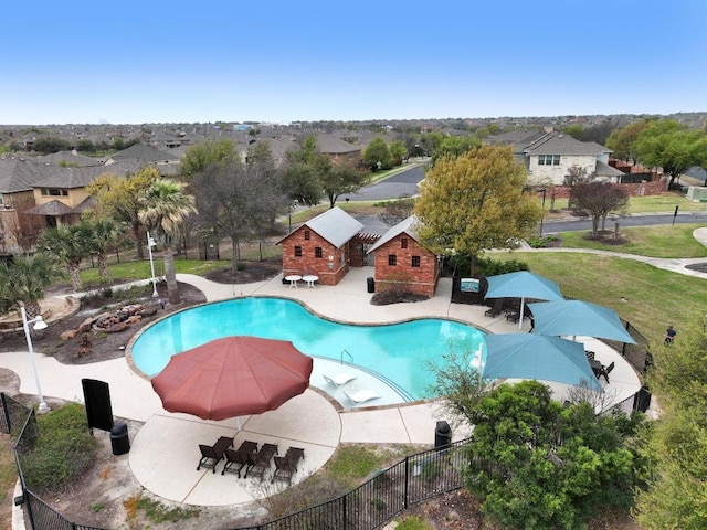 806 Broken Trace Ct, Round Rock, TX 78665 - view of swimming pool with a residential view and a patio area
