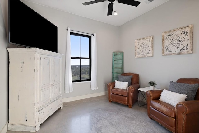 468 Cedar Mountain Dr, Marble Falls, TX 78654 - living area featuring a ceiling fan and carpet