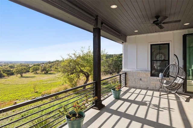 468 Cedar Mountain Dr, Marble Falls, TX 78654 - balcony featuring a ceiling fan
