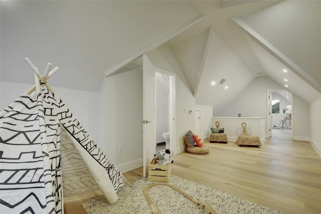 5001 Shoal Creek Blvd, Austin, TX 78756 - additional living space featuring wood finished floors, vaulted ceiling, and recessed lighting