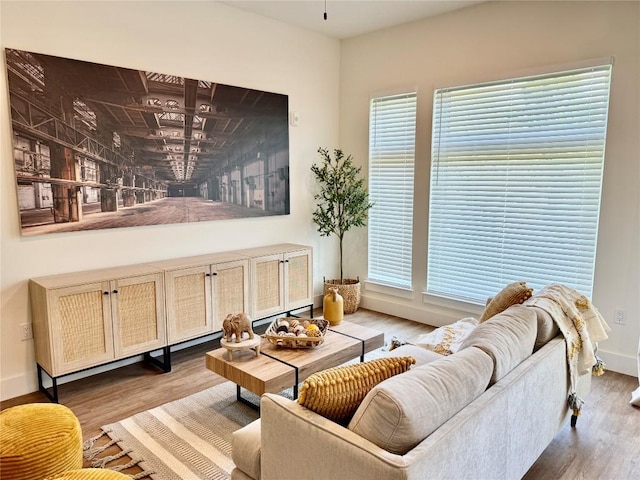 1811 Webberville Rd Unit 1206, Austin, TX 78721 - living room with wood finished floors and baseboards