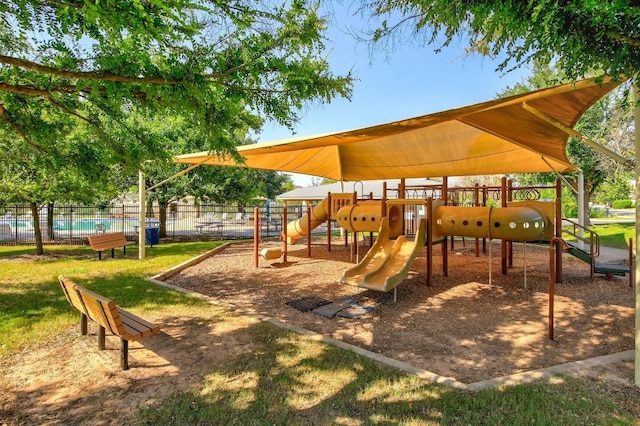 2025 Wayward Sun Dr, Austin, TX 78754 - community jungle gym featuring a pool and heating fuel