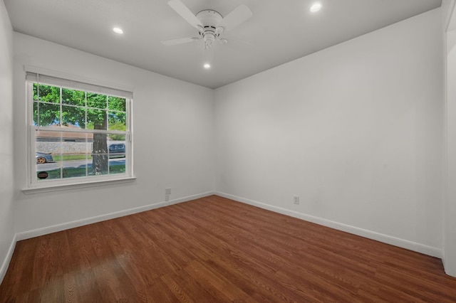 510 Sunny Brook Dr, Leander, TX 78641 - empty room with wood finished floors, recessed lighting, and ceiling fan