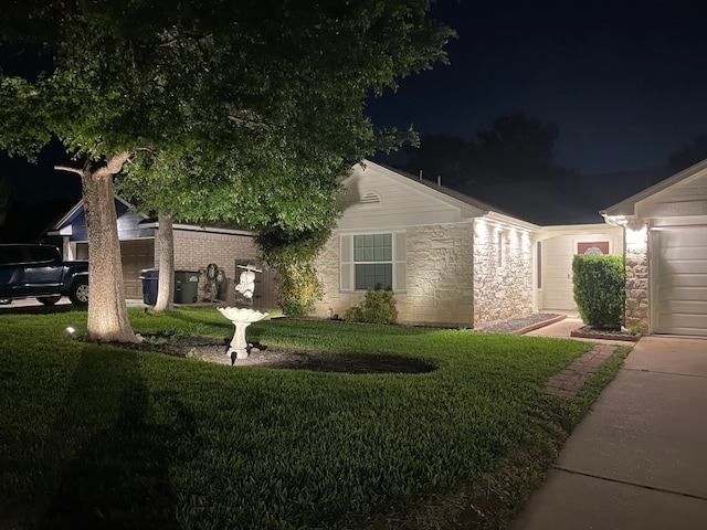 510 Sunny Brook Dr, Leander, TX 78641 - view of front facade with a lawn and stone siding