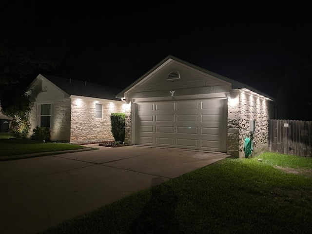 510 Sunny Brook Dr, Leander, TX 78641 - ranch-style home featuring stone siding, driveway, and an attached garage