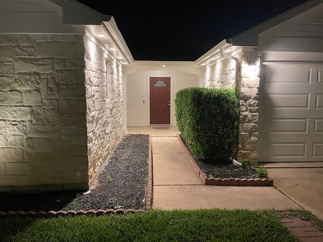 510 Sunny Brook Dr, Leander, TX 78641 - exterior entry at twilight with stone siding