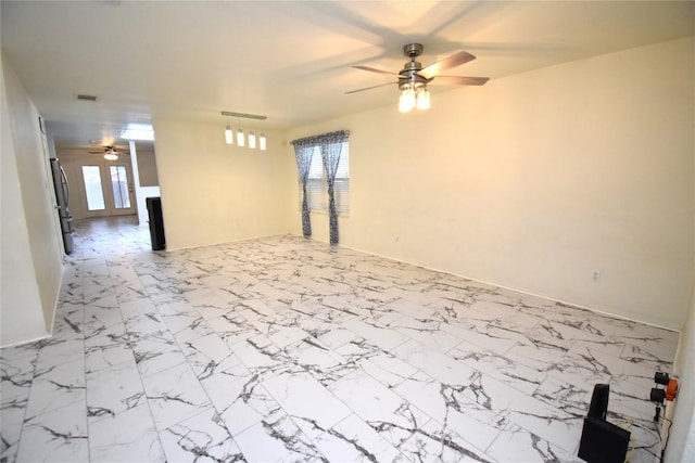 2305 Love Rd, Killeen, TX 76542 - unfurnished room with ceiling fan and marble finish floors