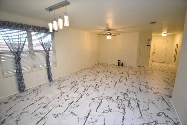 2305 Love Rd, Killeen, TX 76542 - spare room with a ceiling fan and marble finish floors
