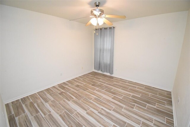 2305 Love Rd, Killeen, TX 76542 - unfurnished room with ceiling fan, light wood finished floors, and baseboards