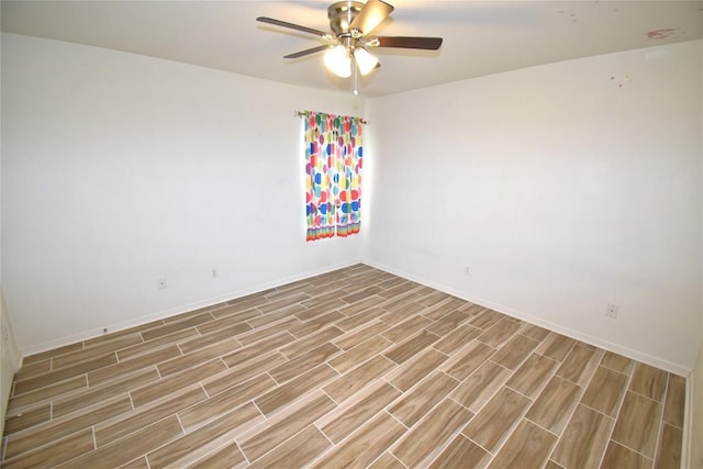 2305 Love Rd, Killeen, TX 76542 - spare room featuring baseboards, wood finished floors, and ceiling fan