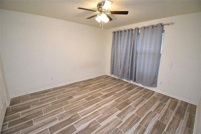 2305 Love Rd, Killeen, TX 76542 - spare room featuring baseboards, a ceiling fan, and wood finished floors