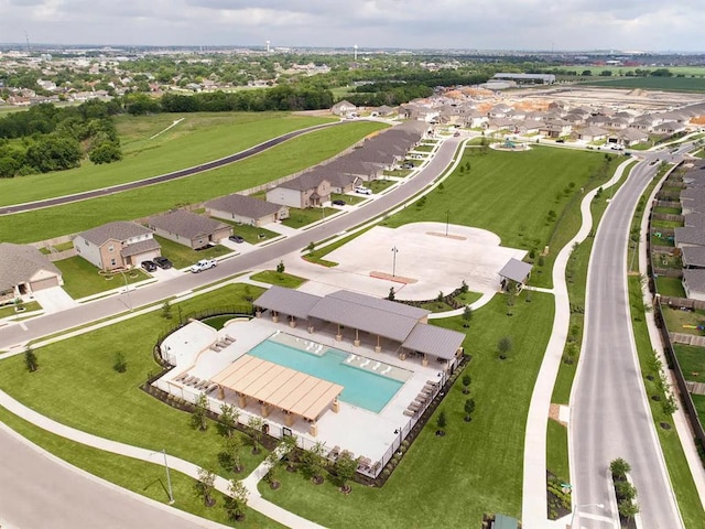 506 Windy Reed Rd, Hutto, TX 78634 - aerial overview of property's location featuring a pool and nearby suburban area
