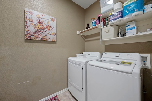 20300 Wayzata Ct, Pflugerville, TX 78660 - washroom with separate washer and dryer and light tile patterned floors