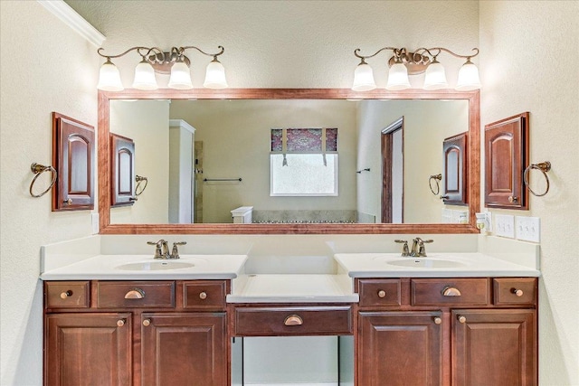 bathroom featuring double vanity and a sink