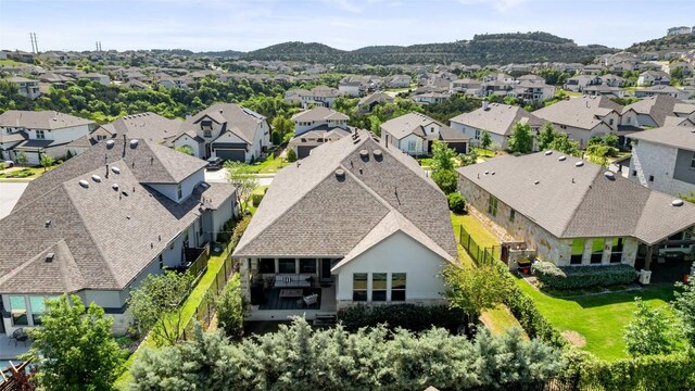 234 Sumalt Gap Way, Lakeway, TX 78738 - aerial view of residential area featuring a mountainous background