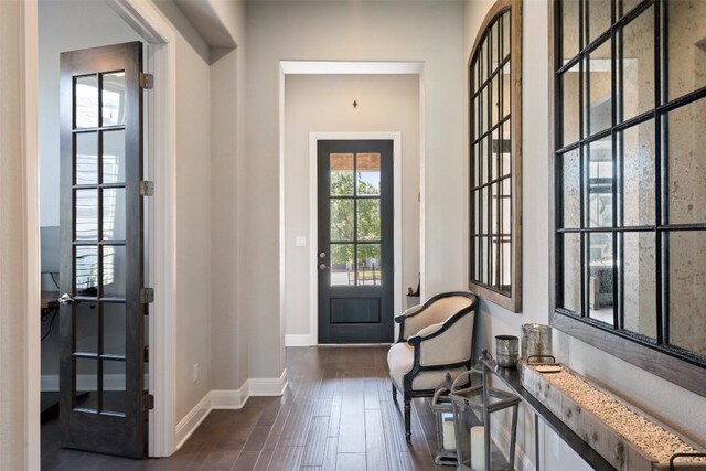 234 Sumalt Gap Way, Lakeway, TX 78738 - foyer featuring baseboards and dark wood-style floors