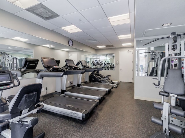 exercise room with visible vents