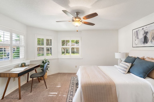 30203 Hacienda Ln, Georgetown, TX 78628 - carpeted bedroom with baseboards and ceiling fan