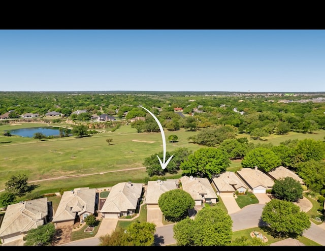 30203 Hacienda Ln, Georgetown, TX 78628 - bird's eye view featuring a residential view and a water view