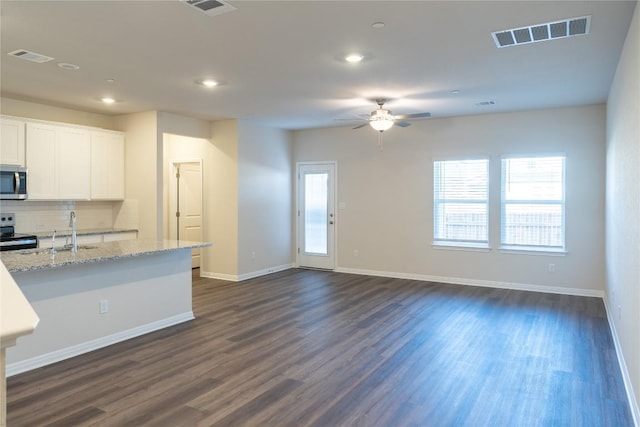 1850 Settlers Glen Dr Unit 904, Round Rock, TX 78665 - kitchen with stainless steel appliances, visible vents, a sink, and dark wood-style floors