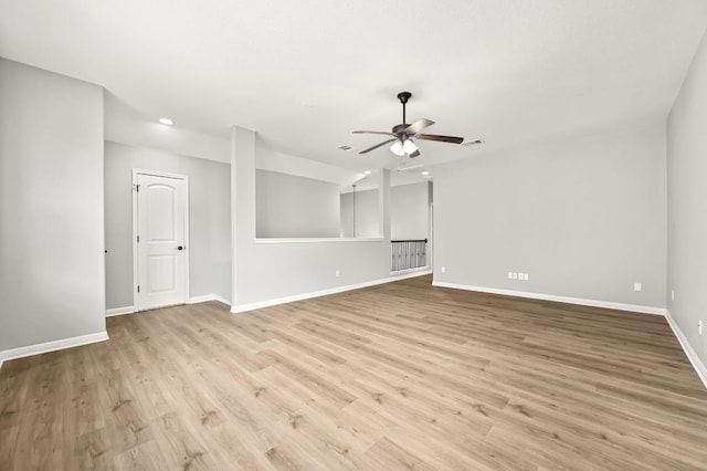 4014 Remington Rd, Cedar Park, TX 78613 - unfurnished room featuring a ceiling fan, baseboards, wood finished floors, and recessed lighting