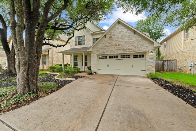 4014 Remington Rd, Cedar Park, TX 78613 - traditional-style home with stone siding, concrete driveway, and a garage