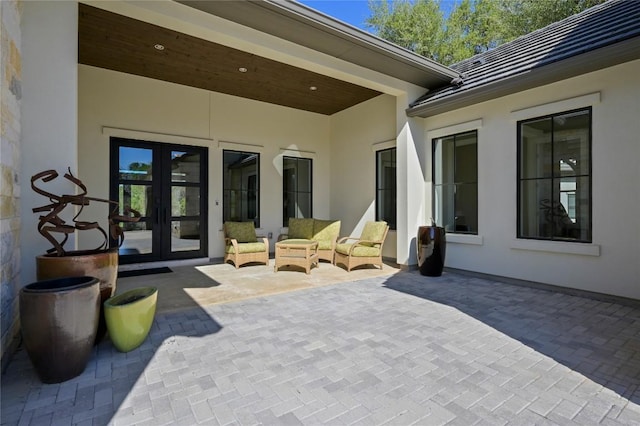 607 Flint Ridge Trl, Georgetown, TX 78628 - view of patio featuring french doors