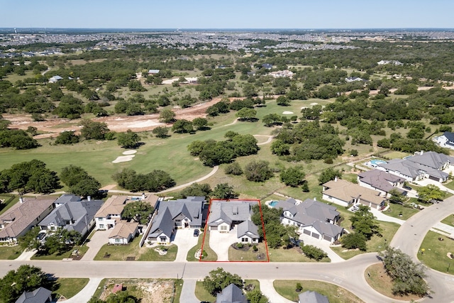 607 Flint Ridge Trl, Georgetown, TX 78628 - aerial view featuring a residential view and view of golf course
