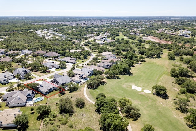 607 Flint Ridge Trl, Georgetown, TX 78628 - birds eye view of property featuring a residential view and golf course view