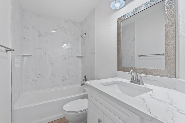11500 Ruffed Grouse Dr, Austin, TX 78758 - full bathroom featuring vanity, shower / bathtub combination, and a textured wall