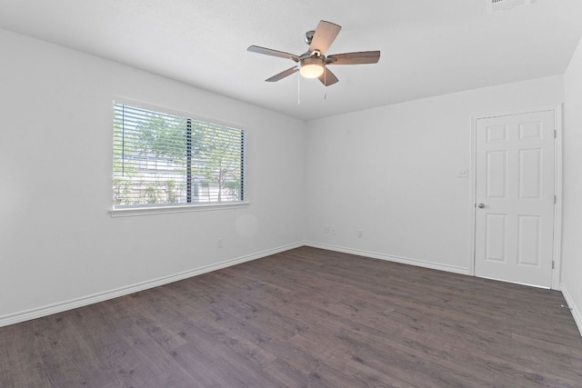 11500 Ruffed Grouse Dr, Austin, TX 78758 - spare room with dark wood-style floors and ceiling fan