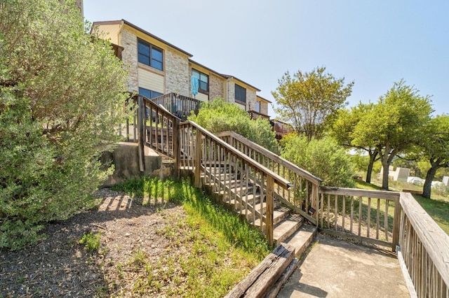 21459 Coyote Trl Unit B4, Lago Vista, TX 78645 - rear view of property with stairway
